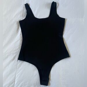 New Shinestar Basic Stretchy Black Bodysuit Small